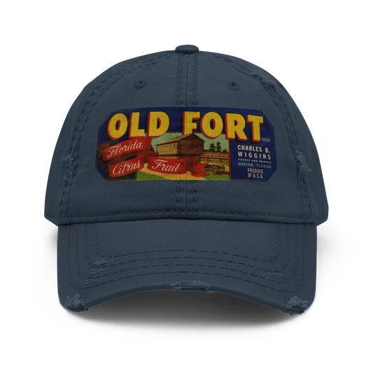 Distressed Dad Hat - Old Fort Brand Florida Citrus Fruit Label, 1930-1950