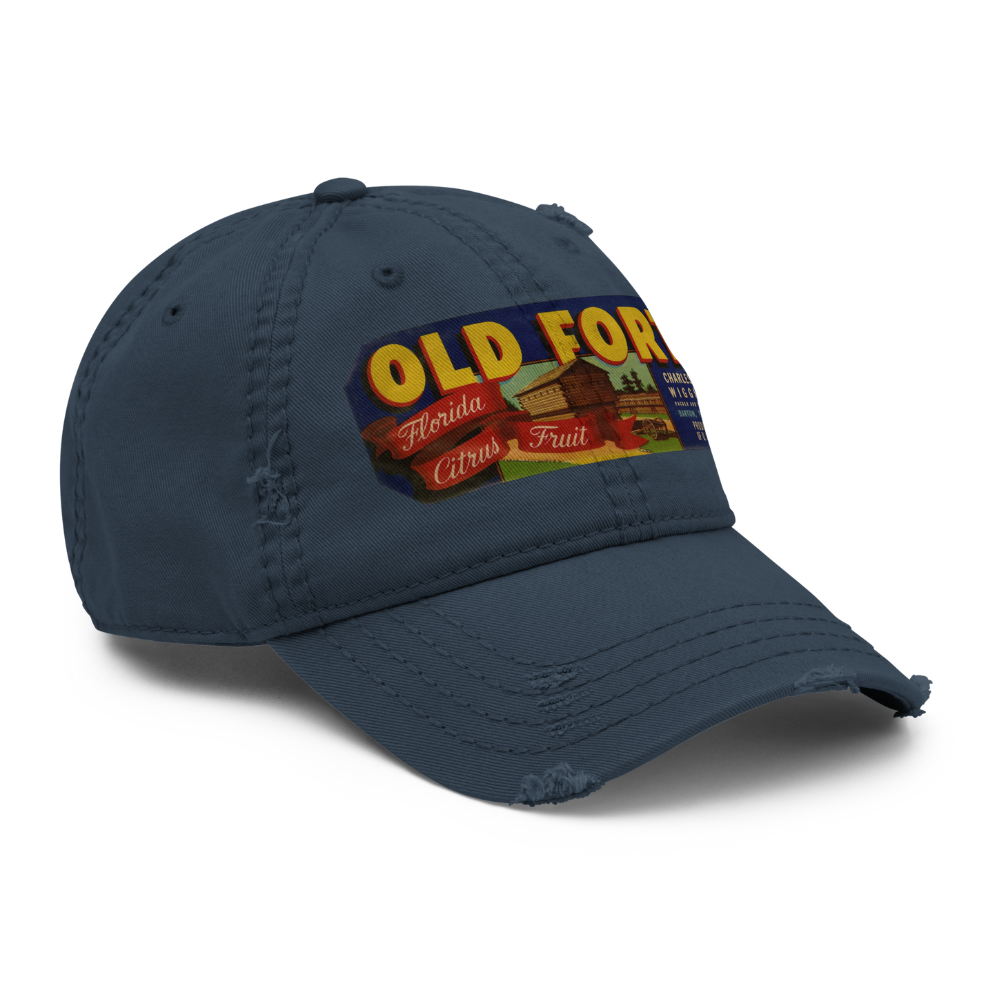Distressed Dad Hat - Old Fort Brand Florida Citrus Fruit Label, 1930-1950