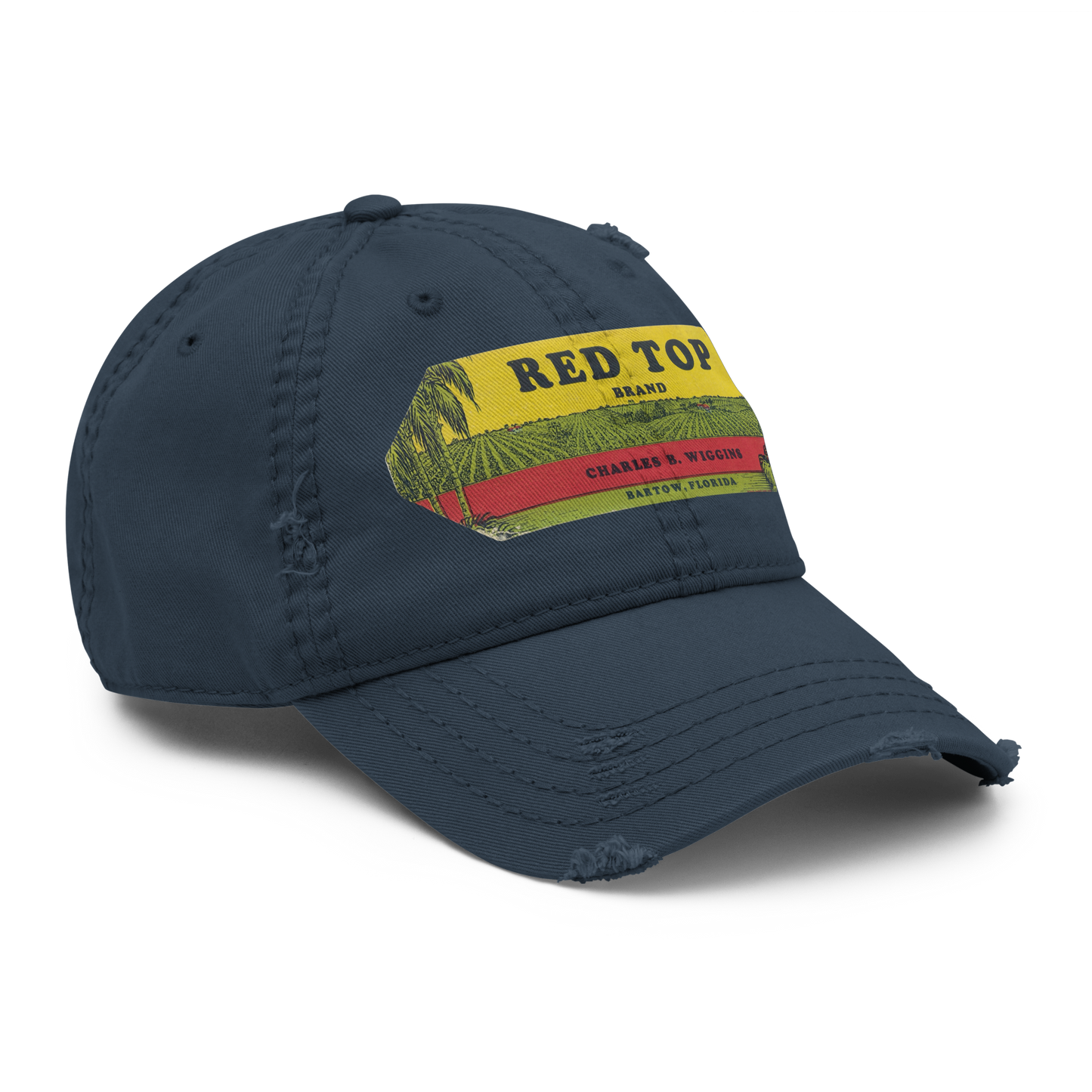 Distressed Dad Hat - Red Top Brand Produce Label, 1930-1950