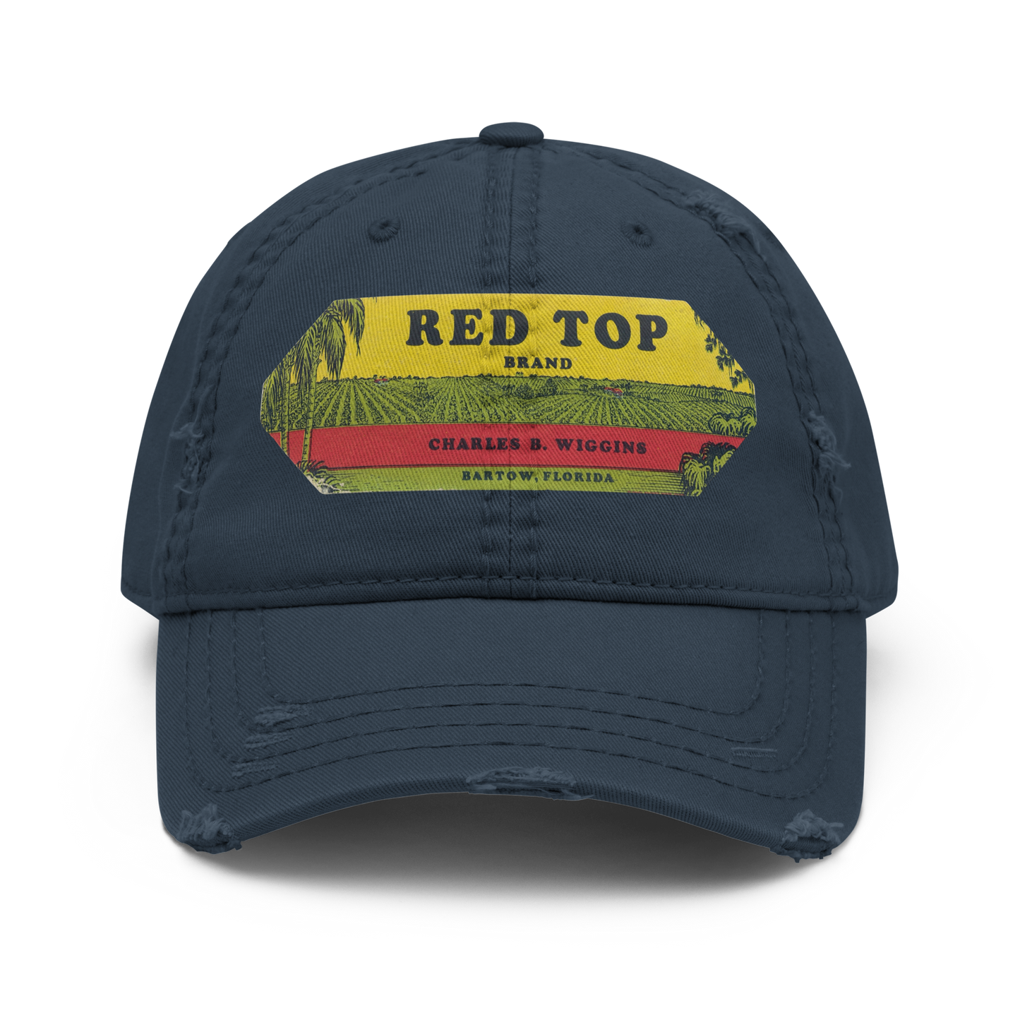 Distressed Dad Hat - Red Top Brand Produce Label, 1930-1950