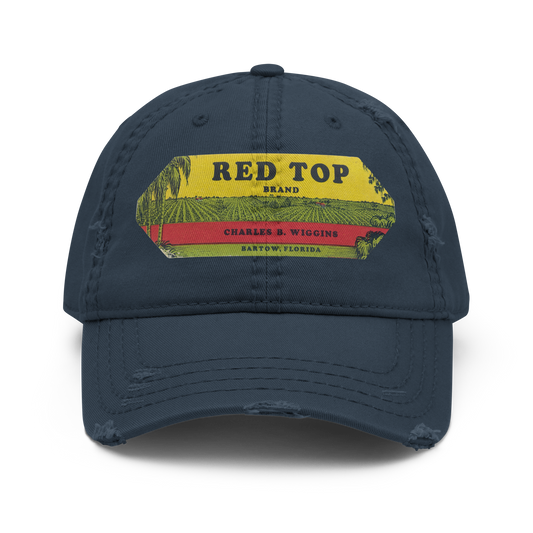 Distressed Dad Hat - Red Top Brand Produce Label, 1930-1950